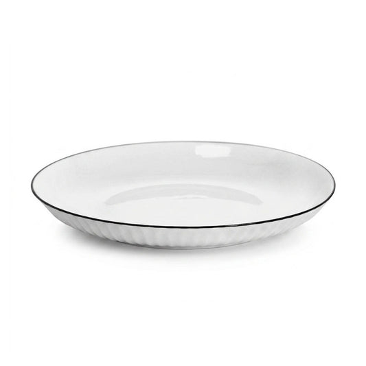 PLATO REDONDO 23CM CON BORDE NEGRO LH-3816