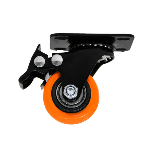 RUEDA NARANJA GIRATORIA C/FRENO 1 1/2″ LH-3456