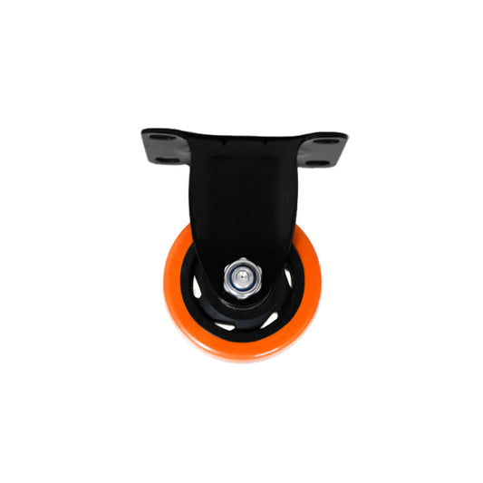 RUEDA 3 BASE METALICA FIJA NARANJA NEGRA LH-3449