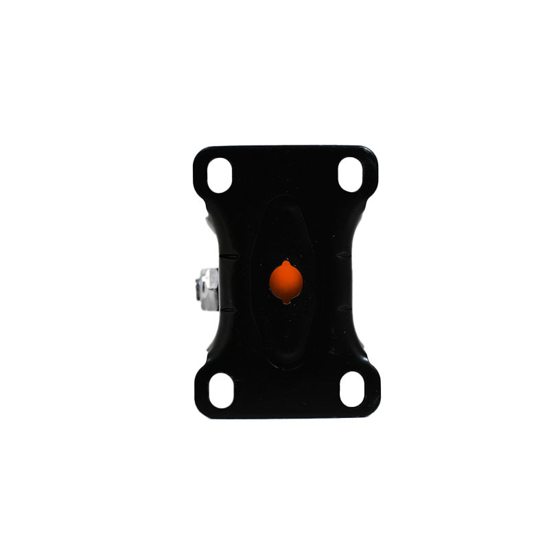 RUEDA 3 BASE METALICA FIJA NARANJA NEGRA LH-3449