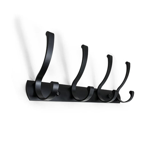 COLGADOR PERCHA 4 GANCHOS METALICO NEGRO LH-3412