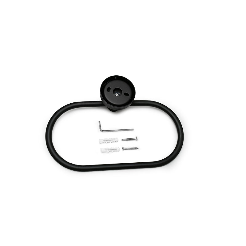 ARO OVAL TOALLERO 20CM METALICO NEGRO MATE LH-3436