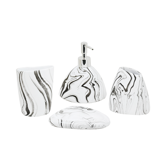 ACCESORIO CERAMICO P/BANO 4PZ MARMOLADO LH-3645