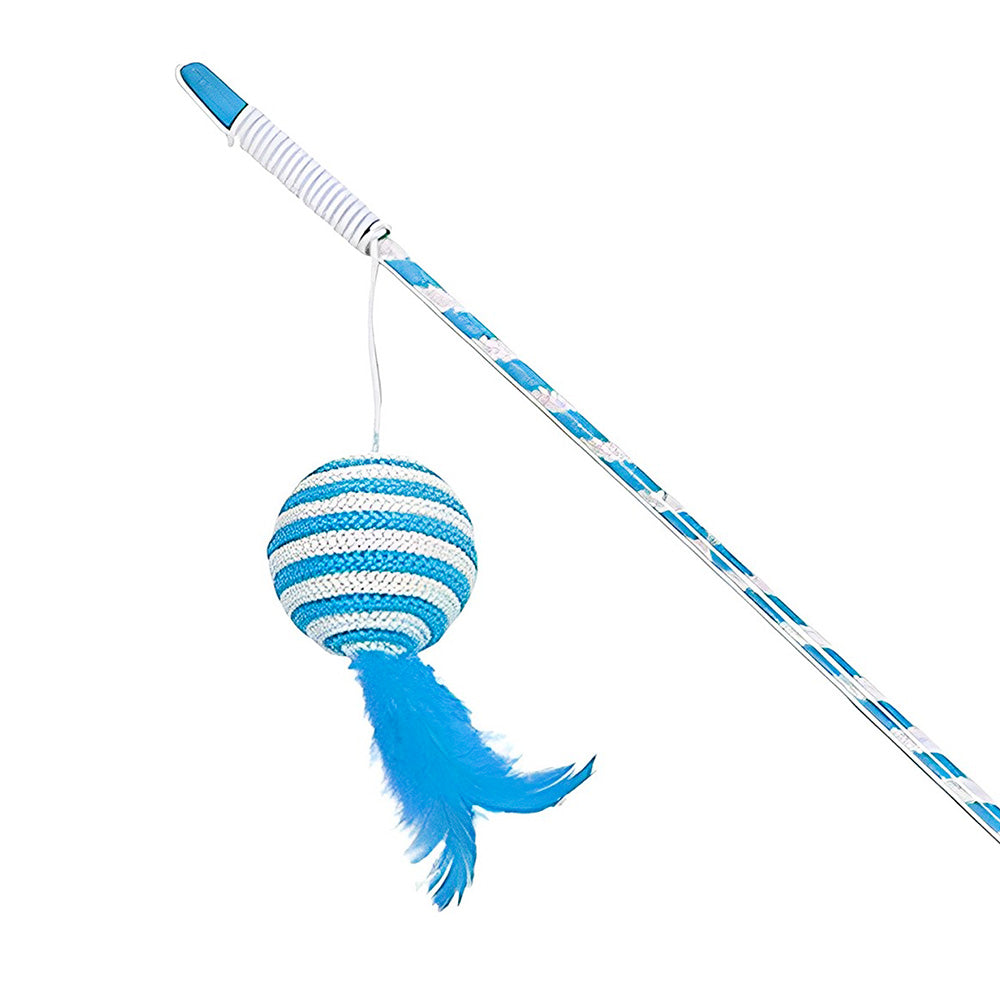 VARITA CON PELOTA Y PLUMA PARA MASCOTAS LH-3342