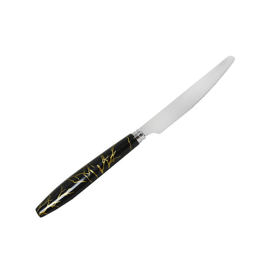 CUCHILLO DE MESA 6PZ MANGO PLASTICO NEGRO LH-3740