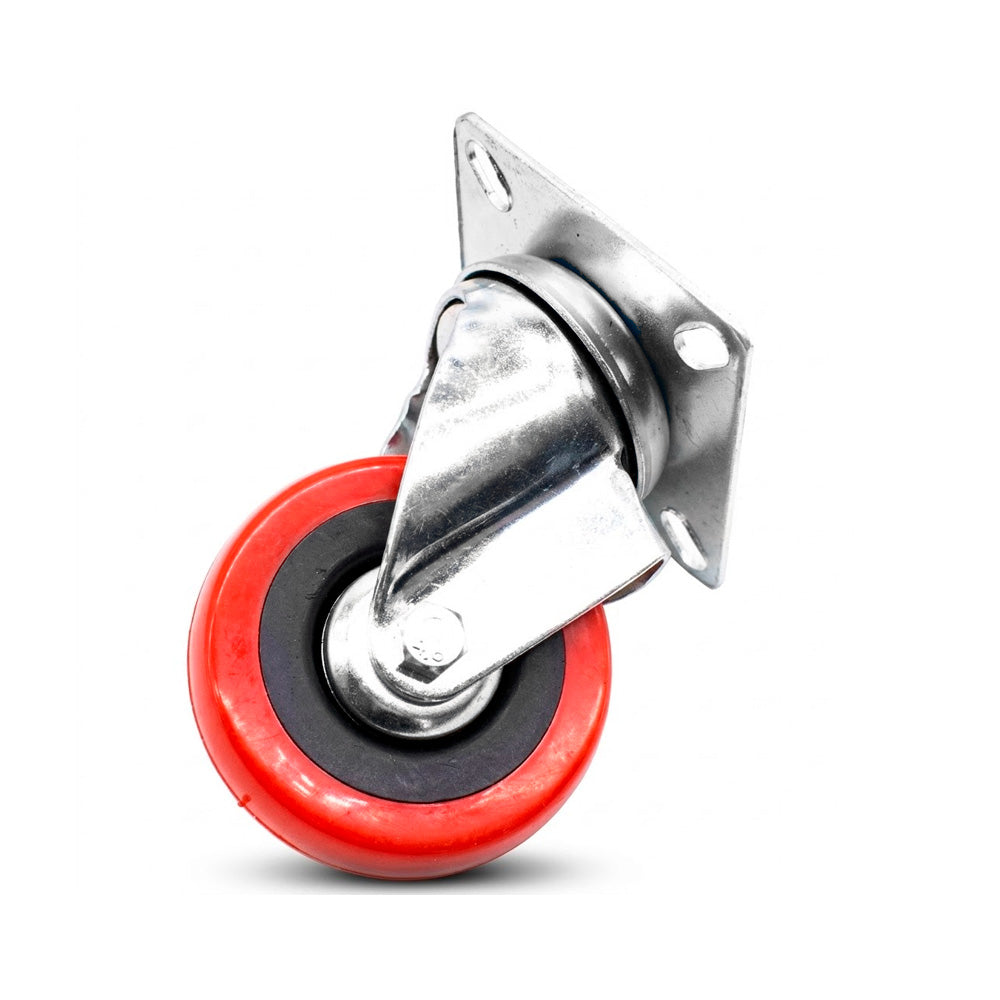 RUEDA ROJA C/BASE METALICA 2″ GIRATORIA LH-561