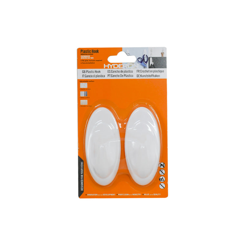 COLGADOR OVALADO PLASTICO 2PZ BLANCO 82MM LH-3583