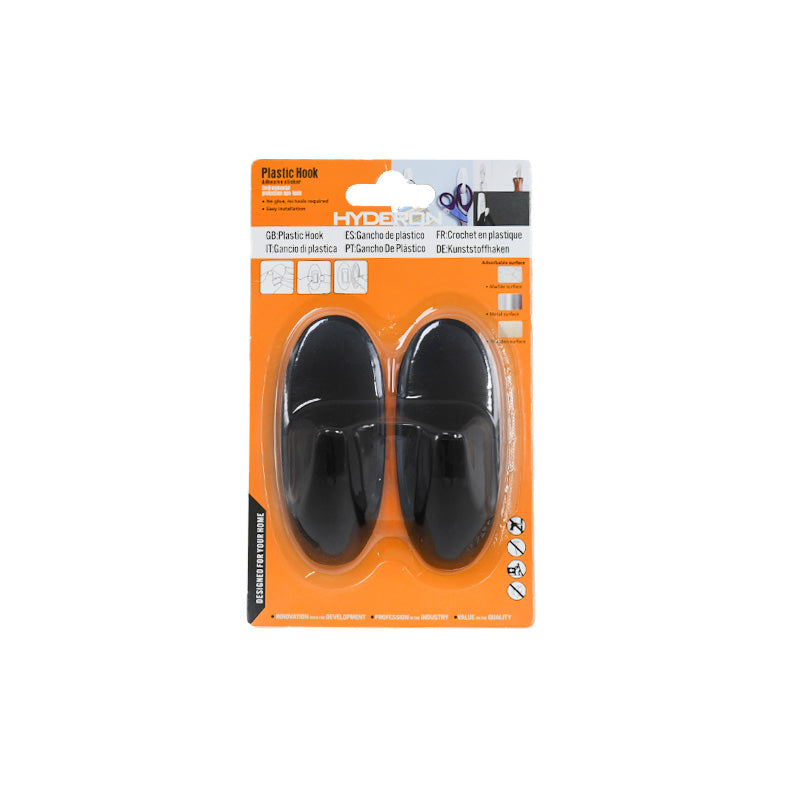 COLGADOR OVALADO PLASTICO 2PZ NEGRO 85MM LH-3580