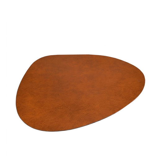 INDIVIDUAL SEMIL CUERO OVALADO MARRON LH-4099
