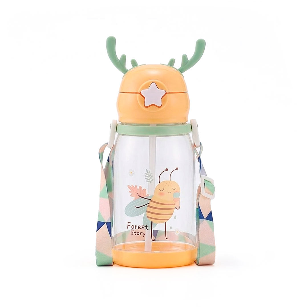 BOTELLA PLASTICA C/SORBITO DISEÑO INFANTIL LH-4069