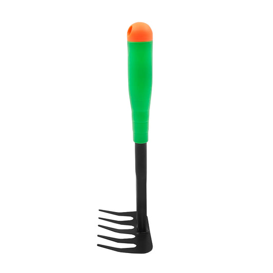 RASTRILLO DE MANO 5 DIENTES MANGO VERDE LH-4799