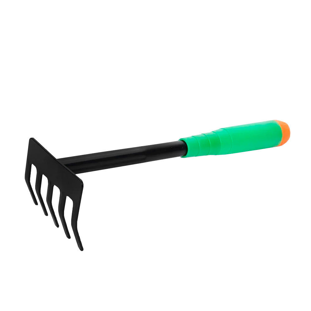 RASTRILLO DE MANO 5 DIENTES MANGO VERDE LH-4799