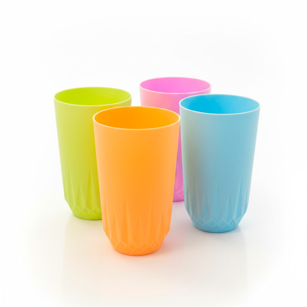 SET VASOS PLASTICO 4UNID COLORES PASTEL LH4920