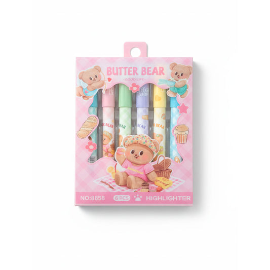 MARCADORES FLUOR BUTTER BEAR 6 UNI BLISTER LH-4444