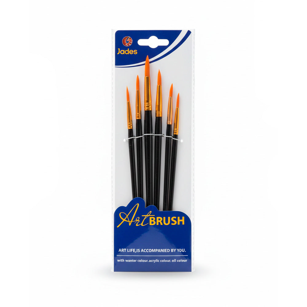 SET DE 6 PINCELES REDONDOS EN BOLSA LH-4476