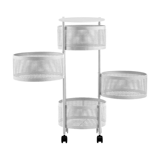 ORGANIZADOR DE 4 PISOS REDONDO BLANCO LH-4747