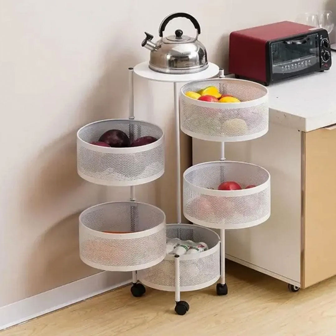 ORGANIZADOR DE 4 PISOS REDONDO BLANCO LH-4747