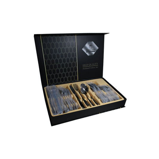 JUEGO DE CUBIERTOS PLATEADO 24PZ EN CAJA LH-4608