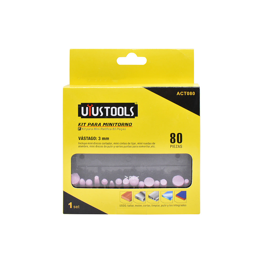 ACCESORIOS PARA MINI TORNO 80PZ UYUSTOOLS ACT080