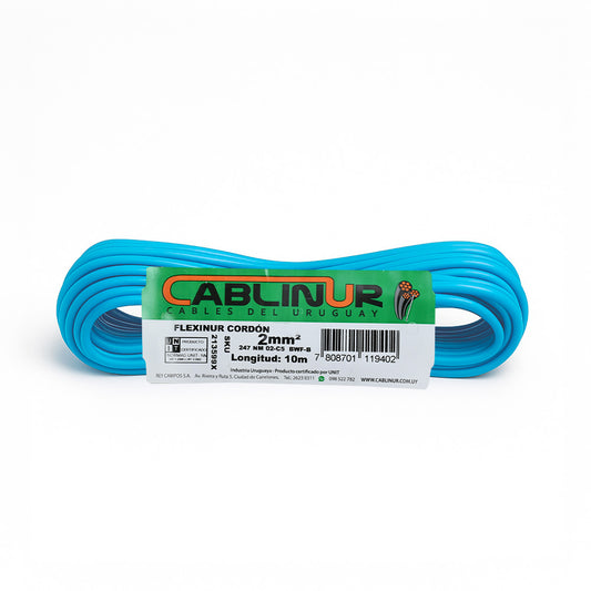CABLE 1X2MM 10 METROS CELESTE CABLINUR FLC02C10