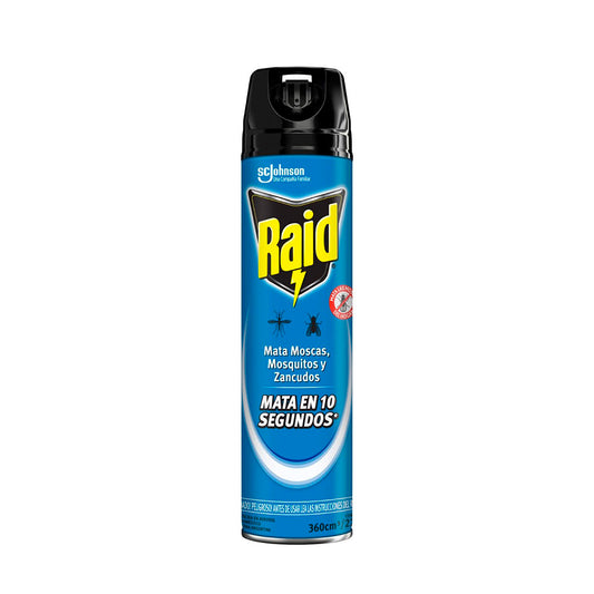 INSECTICIDA RAID MOSCAS Y MOSQUITOS AZUL 360 ML