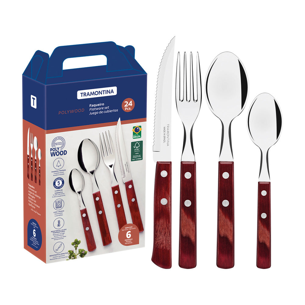 SET CUBIERTOS TRAMONTINA POLLYWOOD 21199/705