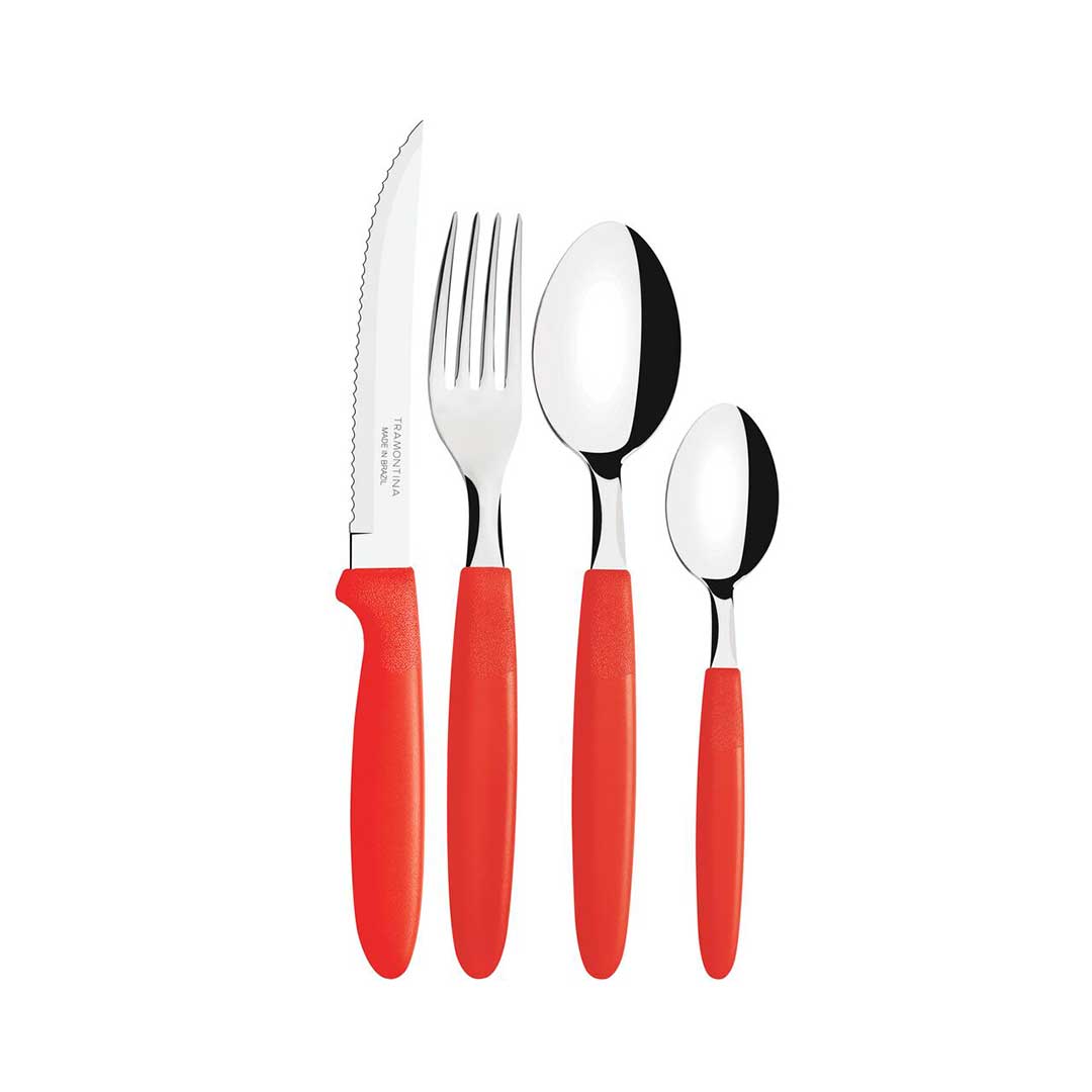SET CUBIERTOS TRAMONTINA ROJO 23398/788