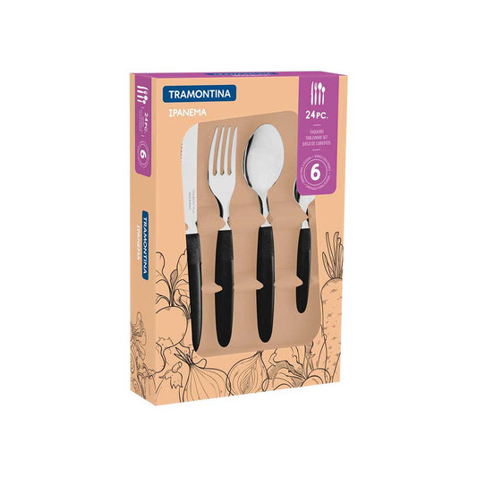 SET CUBIERTOS TRAMONTINA NEGRO 23398/088