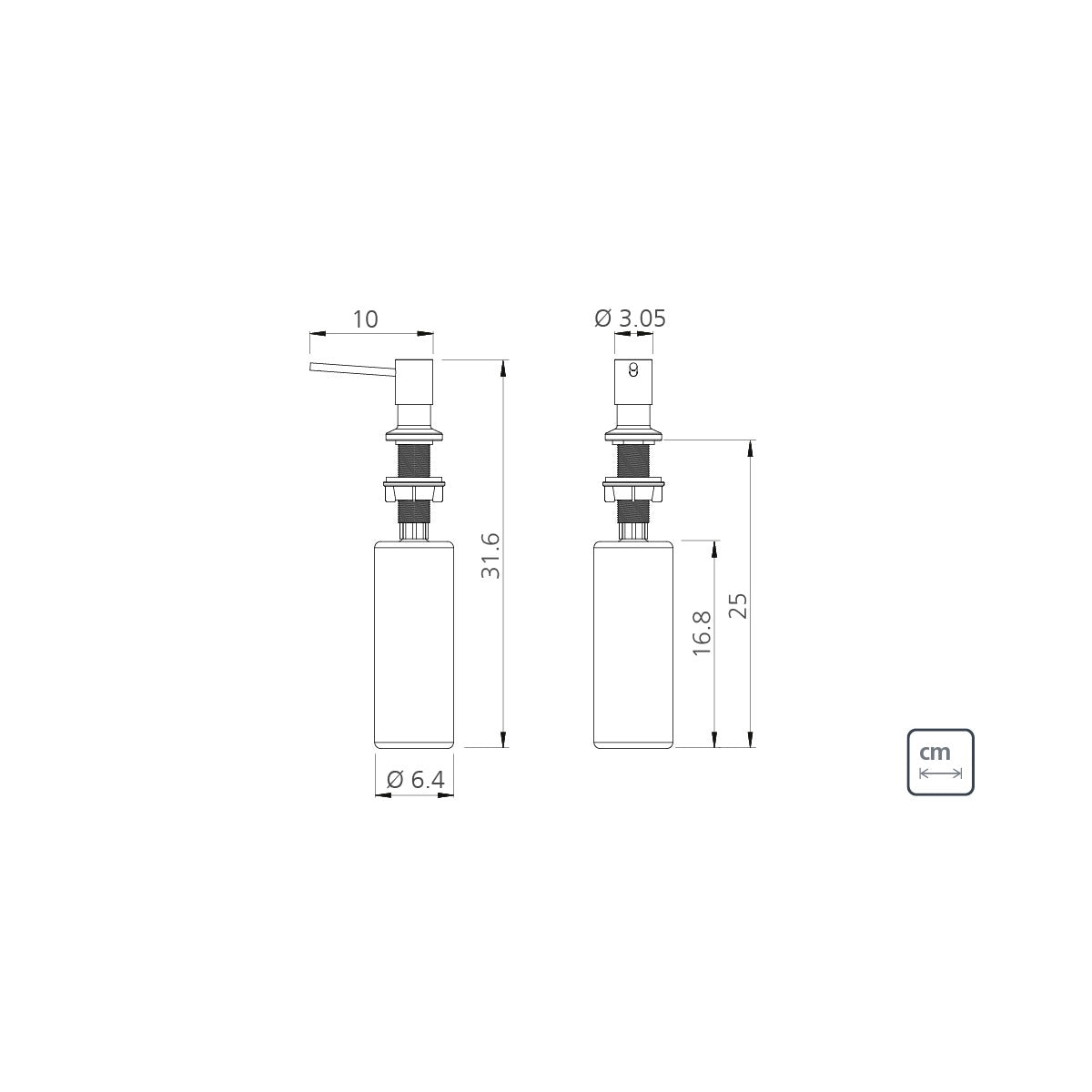 Dispensador de jabón Tramontina de acero inoxidable con recipiente plástico 500 ml