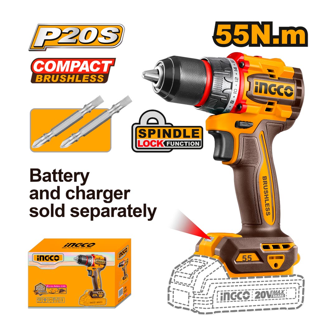 TALADRO ATORNILLADOR BRUSHLESS+2 PUNTAS CDLI205581