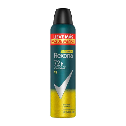 DESODORANTE REXONA MEN V8 AEROSOL 250ML LLEVE MAS