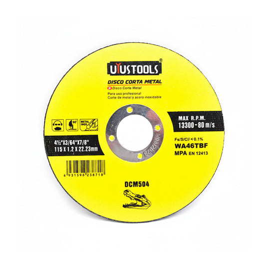 DISCO CORTE METAL 4 1/2” 1.2MM UYUSTOOLS DCM504