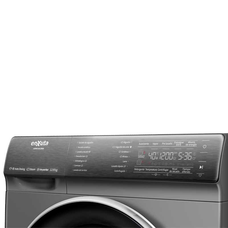 Lavasecarropas 12 kg Inverter – Carga frontal – LSENX161280S – Enxuta