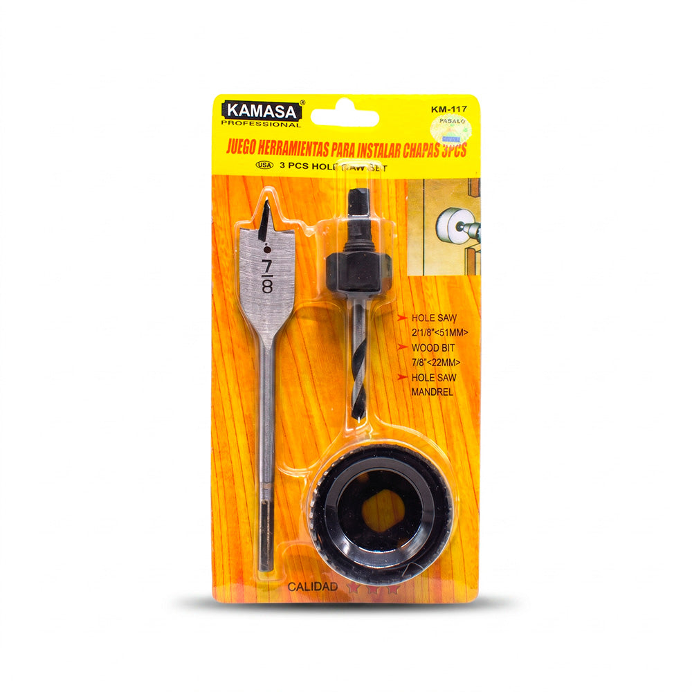 MECHA PARA INSTALAR CERRADURA 3PZ KAMASA KM-117