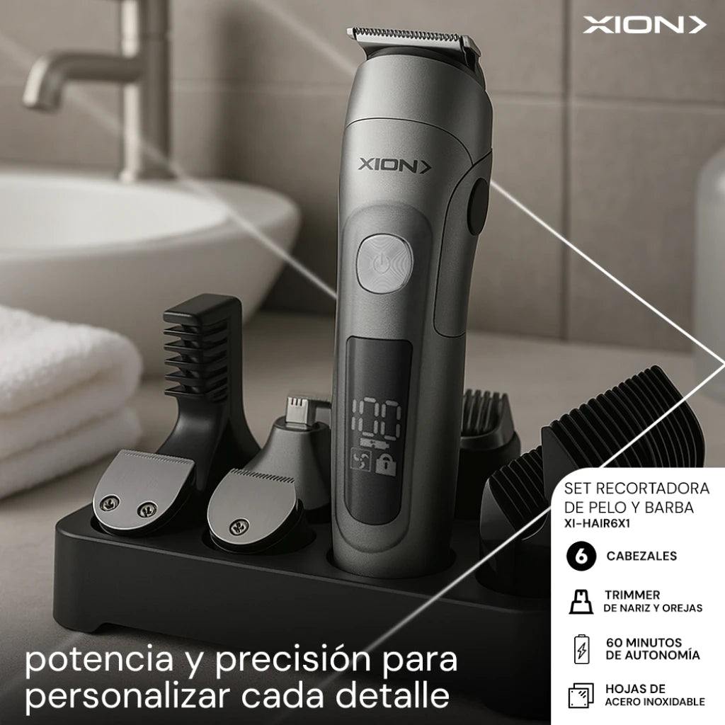 afeitadora y cortadora de pelo 6 en 1 recargable