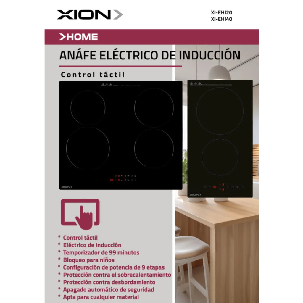 anafe eléctrico de inducción 2 discos