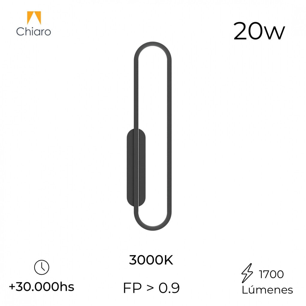Aplique Led Oval luz indirecta 20W