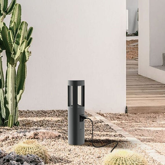 Caminero poste led de jardín CON 2 ENCHUFES 50cm