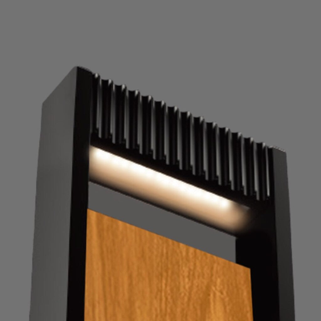 Caminero poste led de jardín con símil madera 40cm