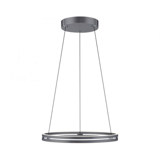 Colgante led anillo motorizado 44w 70cm a control remoto con varias funciones, Gris grafito