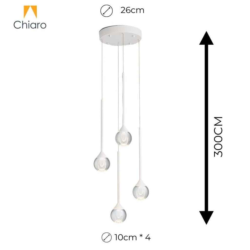 Colgante led de suspender con 4 esferas flotantes 20W
