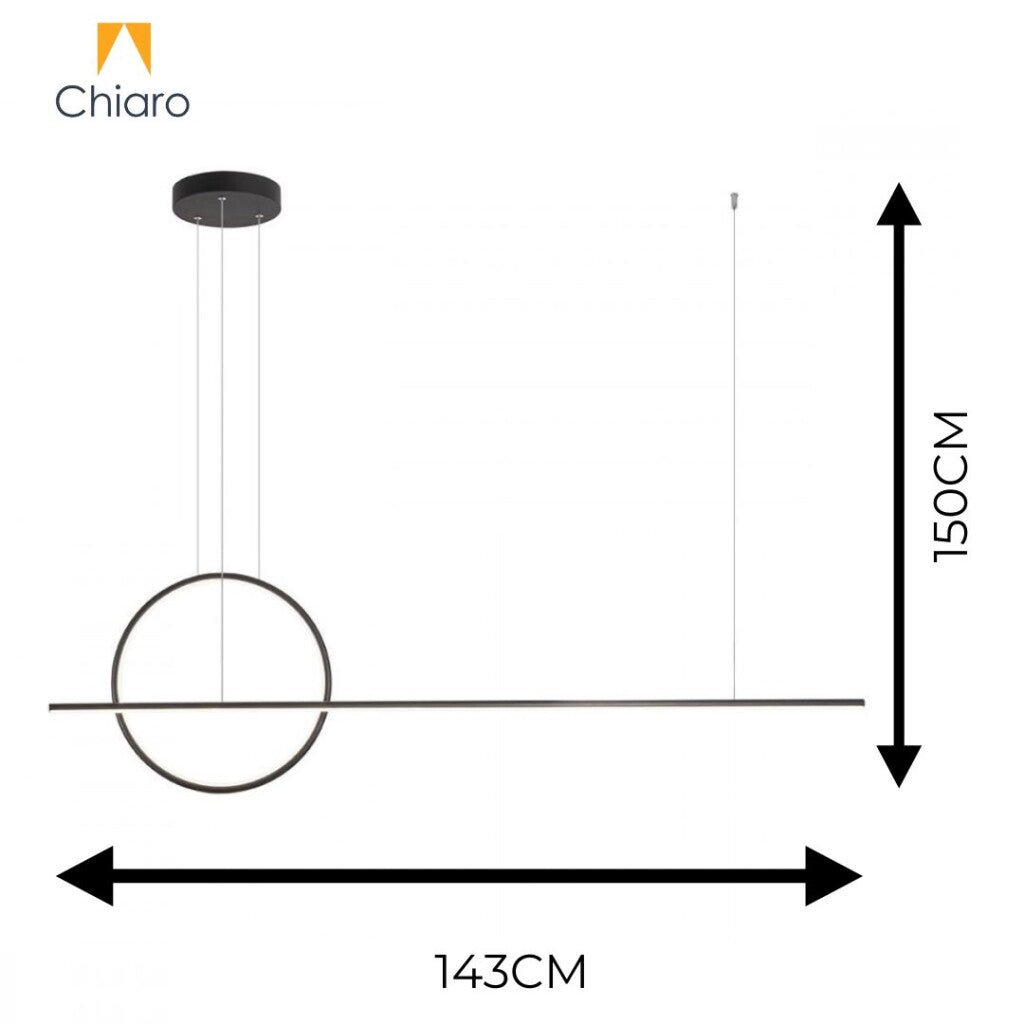 Colgante Led linea y anillo 49W Dimerizable