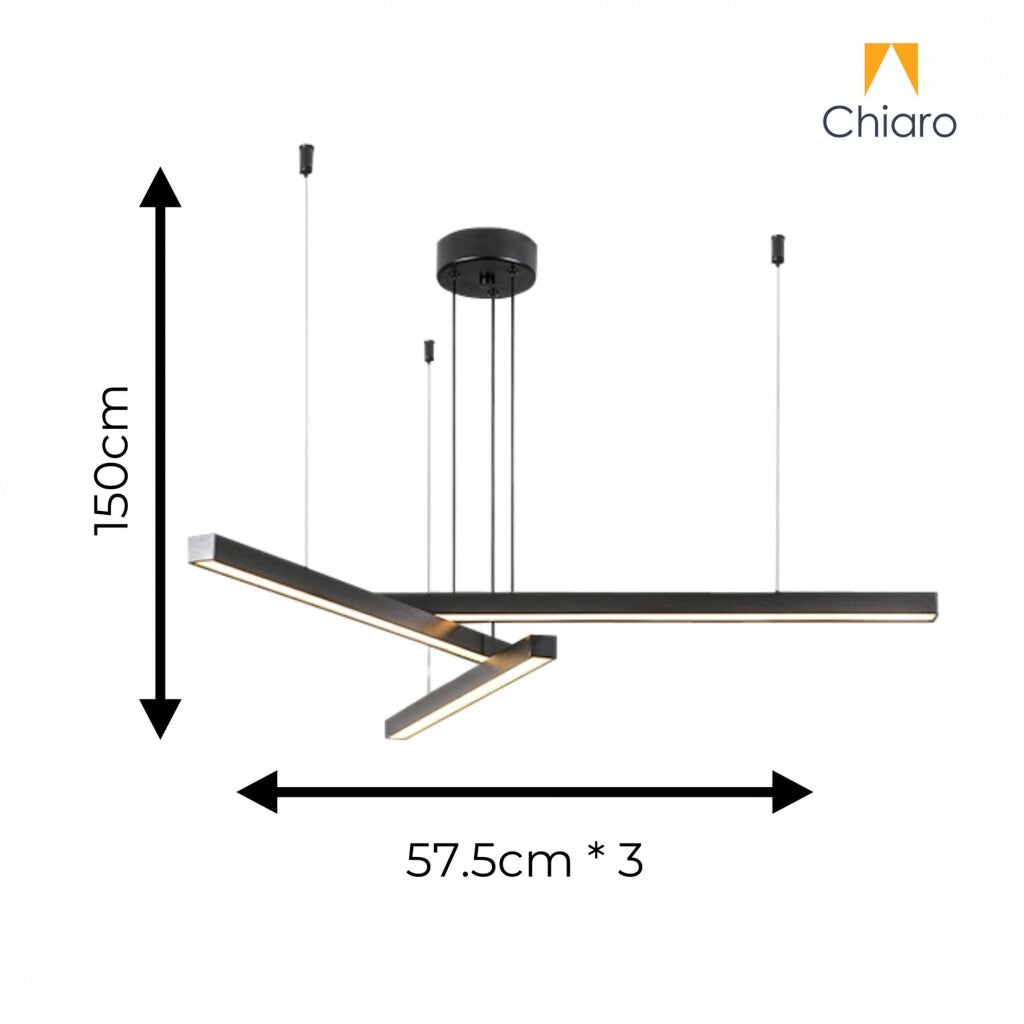 Colgante Led lineal 3 barras 30W Dimerizable