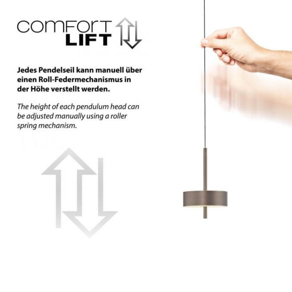 Colgante led orientable 9w 14cm regulable a control remoto, Marrón metalizado oscuro