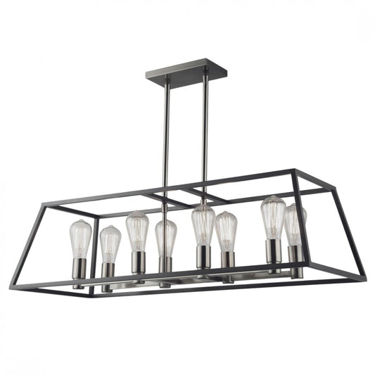 Colgante trapecio para 8 lámparas negro 89cm E27