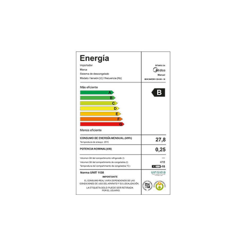 Freezer 418L Midea MDRC564FZR01