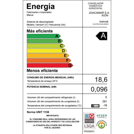 freezer horizontal cap. 300 litros