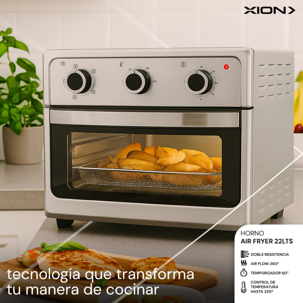 horno freidora sin aceite 22 lts acero inox