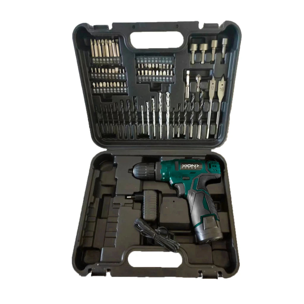 kit taladro inalámbrico 12v + 74 accesorios