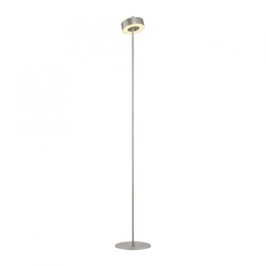 LAMPARA DE PIE ANILLO PLATA DIMERIZABLE Y CCT 9W CON CONTROL - 140CM